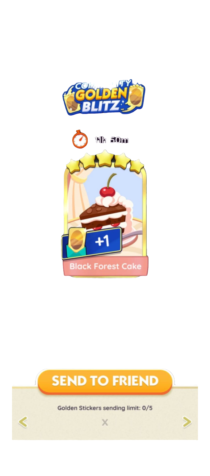 Set 13 5 Stars⭐ Golden Stickers Cards - Black Forest Cake