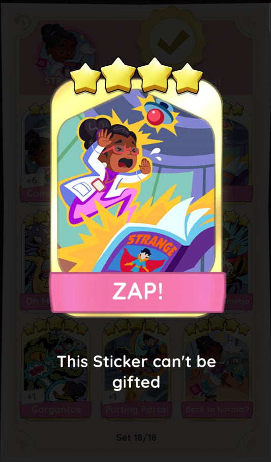 Set 18 4 Stars⭐ Golden Stickers Cards - ZAP!