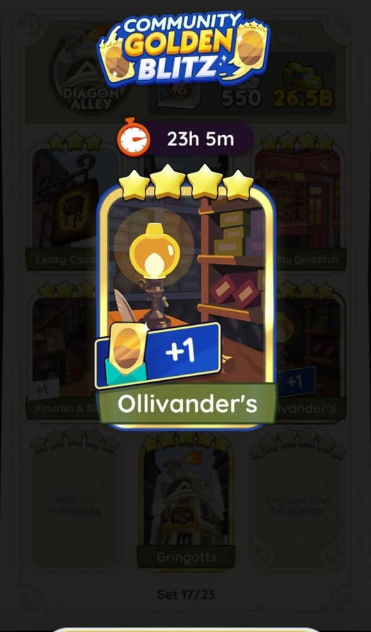 Set 17 4 Stars⭐ Golden Stickers Cards - Ollivander's